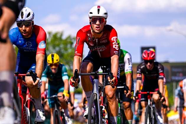 Tour de France 2026 Stage 11 NEVERS, FRANCE - JULY 15 : Rider of Team Lotto Intermarche at the finish line during stage 11 of the 113rd edition of Tour de France an UCI World Tour 2.UWT cycling road race stage for Men Elite of 161 km with start in Vichy and finish in Nevers on July 15, 2026 in Nevers, France, 15 07 2026 Nevers France  Copyright: xTomasxSiskx