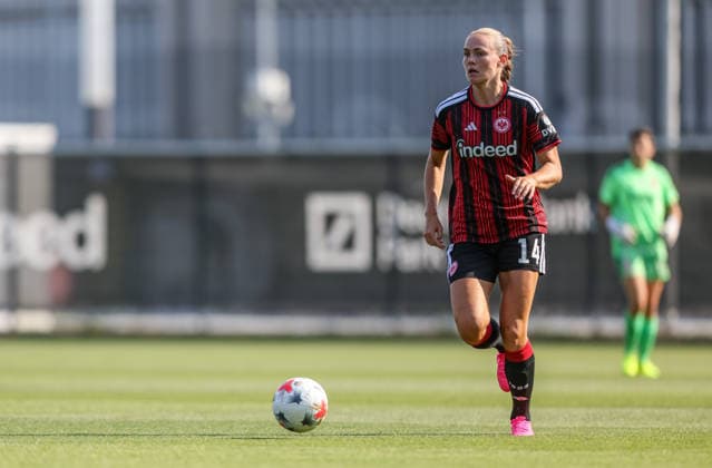 GER, Frankfurt, Eintracht Frankfurt vs Mainz 05, Vorbereitung, Fussball, DFB, Spielzeit 2026 2027, Deutsche Bank Park Platz 4, Testspiel im Bild: Marthine ostenstad(Eintracht Frankfurt Frauen 16) DFB DFL REGULATIONS PROHIBIT ANY USE OF PHOTOGRAPHS AS IMAGE SEQUENCES AND OR QUASI-VIDEO, 15.07.2026 *** GER, Frankfurt, Eintracht Frankfurt vs. Mainz 05, Preseason, Soccer, DFB, 2026–2027 Season, Deutsche Bank Park, 4th place, Friendly Match in Pictures: Marthine Ostenstad, Eintracht Frankfurt Women’s Team 16. DFB and DFL regulations prohibit any use of photographs as image sequences and or quasi-video. July 15, 2026 Copyright: HMBxMedia HendrikxHamelau