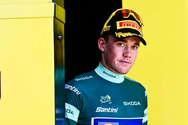 Tour de France 2026 Stage 11 NEVERS, FRANCE - JULY 15 : Pedersen Mads (DEN) of Lidl Trek on the podium wearing the green jersey during stage 11 of the 113rd edition of Tour de France an UCI World Tour 2.UWT cycling road race stage for Men Elite of 161 km with start in Vichy and finish in Nevers on July 15, 2026 in Nevers, France, 15 07 2026 Nevers France  Copyright: xPeterxDexVoechtx