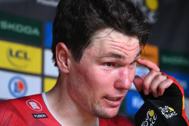 Tour de France 2026 Stage 11 NEVERS, FRANCE - JULY 15 : Waerenskjold Soren (NOR) of Uno-X Mobilitya after the race during stage 11 of the 113rd edition of Tour de France an UCI World Tour 2.UWT cycling road race stage for Men Elite of 161 km with start in Vichy and finish in Nevers on July 15, 2026 in Nevers, France, 15 07 2026 Nevers France  Copyright: xGarnierxEtiennex
