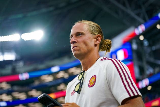 USA: Fussball FIFA World Cup, WM, Weltmeisterschaft, Fussball 2026, Halbfinale - Frankreich vs Spanien - Dallas Stadium in Arlington, Texas: Marcos Llorente (Spanien 5) Mimik, Gesichtsausdruck, Emotion *** USA Soccer 2026 FIFA World Cup, Semifinal: France vs. Spain, Dallas Stadium in Arlington, Texas; Marcos Llorente (Spain), 5: Facial expressions, emotions Copyright: xJOERANxSTEINSIEKx