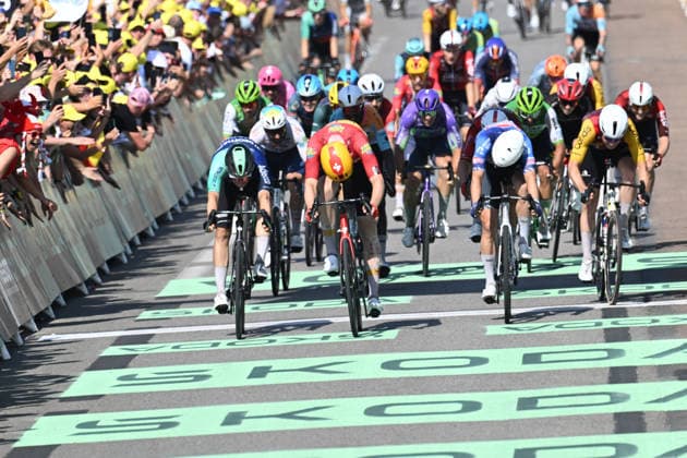 15-07-2026 Tour De France; Tappa 11 Vichy - Nevers; 2026, Uno X - Mobility; 2026, Decathlon - Cma Cgm; 2026, Alpecin - Premier Tech; Waerenskjold, Soren; Kooij, Olav; Philipsen, Jasper; Nevers; 