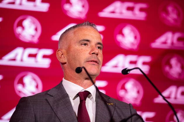 July 15, 2026: Florida State head coach Mike Norvell talks to the media at the 2026 ACC Football Kickoff at Hilton Uptown Charlotte in Charlotte, NC. ( CSM) Charlotte United States - ZUMAc04_ 20260715_zma_c04_056 Copyright: xScottxKinserx