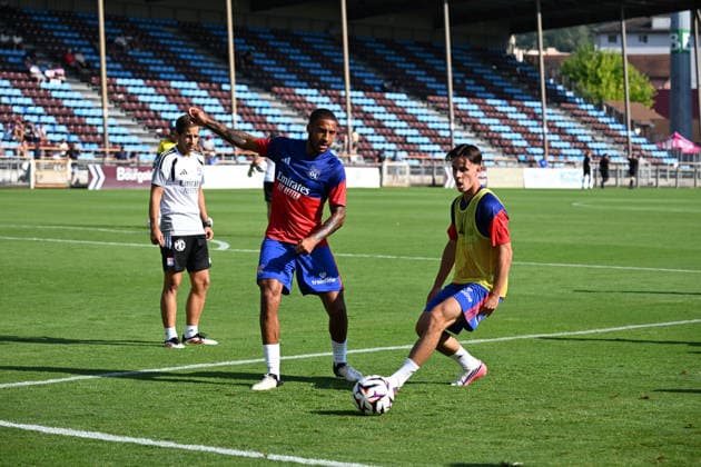 Football : Olympique Lyonnais and Servette FC Geneve - Friendly football match - 15 07 2026 Corentin TOLISSO of Lyon during the Friendly football match between Olympique Lyonnais and Servette FC Geneve at Pierre RAJON Stadium Bourgoin Jallieu on July 15 2026 , France BOURGOIN JALLIEUFrance  Copyright: xMouradxAllilix