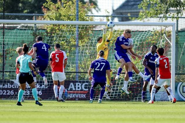 DIRKSHORN , 15-07-2026 , Sportpark Dirkshorn , season 2026 2027 , match between AZ and RSC Anderlecht , picture shows , AZ goalkeeper Rome-Jayden Owusu-Oduro AZ - Anderlecht (friendly)  x205042595x Copyright: