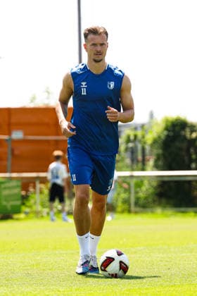 Alexander Ahl Holmström (1. FC Magdeburg,11) macht sein Aufbautraining - 2. Fußball Bundesliga Saison 2026-2027 Training 1. FC Magdeburg an der Avnet Arena in Magdeburg - Fußball,Mann,Männer,Deutschland,15.07.2026 *** Alexander Ahl Holmström of 1. FC Magdeburg, No. 11, is doing his rehabilitation training for the 2026–2027 Bundesliga season at the Avnet Arena in Magdeburg. Soccer, man, men, Germany, July 15, 2026