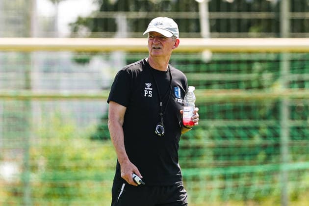 Trainer Petrik Sander (1. FC Magdeburg) - 2. Fußball Bundesliga Saison 2026-2027 Training 1. FC Magdeburg an der Avnet Arena in Magdeburg - Fußball,Mann,Männer,Deutschland,15.07.2026 *** Coach Petrik Sander, 1. FC Magdeburg, 2. Bundesliga, 2026–2027 season, 1. FC Magdeburg training session at the Avnet Arena in Magdeburg; soccer, man, men, Germany, July 15, 2026