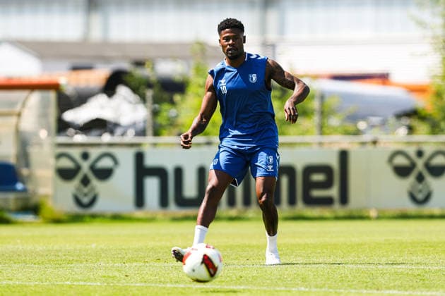 Moritz Broni Kwarteng (1. FC Magdeburg,10) - 2. Fußball Bundesliga Saison 2026-2027 Training 1. FC Magdeburg an der Avnet Arena in Magdeburg - Fußball,Mann,Männer,Deutschland,15.07.2026 *** Moritz Broni Kwarteng, 1. FC Magdeburg, 10 2, Bundesliga Season 2026–2027, 1. FC Magdeburg training at the Avnet Arena in Magdeburg, soccer, man, men, Germany, July 15, 2026