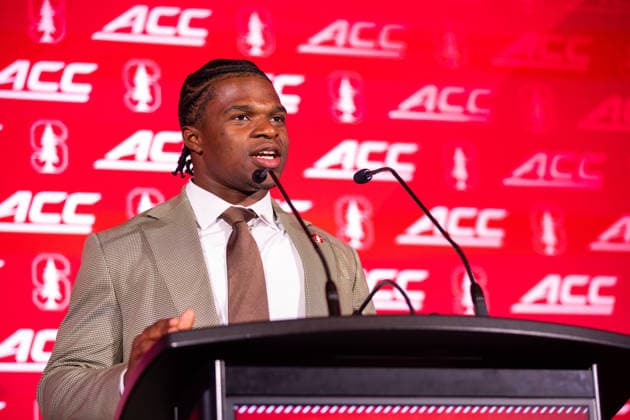 July 15, 2026: Stanford running back Micah Ford at the 2026 ACC Football Kickoff at Hilton Uptown Charlotte in Charlotte, NC. ( CSM) Charlotte United States - ZUMAc04_ 20260715_zma_c04_080 Copyright: xScottxKinserx
