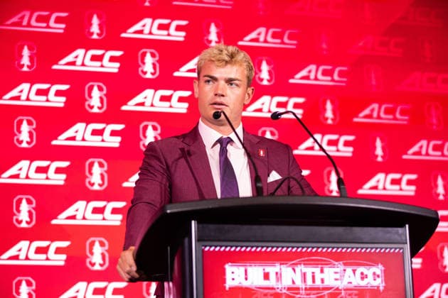 July 15, 2026: Stanford quarterback Davis Warren at the 2026 ACC Football Kickoff at Hilton Uptown Charlotte in Charlotte, NC. ( CSM) Charlotte United States - ZUMAc04_ 20260715_zma_c04_091 Copyright: xScottxKinserx