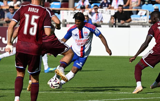 Football : Olympique Lyonnais and Servette FC Geneve - Friendly football match - 15 07 2026 Julien DURANVILLE of Lyon during the Friendly football match between Olympique Lyonnais and Servette FC Geneve at Pierre RAJON Stadium Bourgoin Jallieu on July 15 2026 , France BOURGOIN JALLIEUFrance  Copyright: xMouradxAllilix