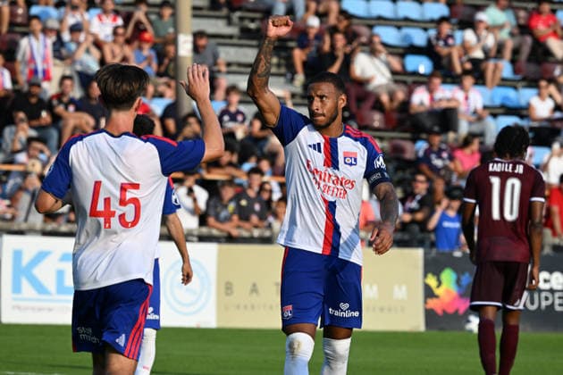 Football : Olympique Lyonnais and Servette FC Geneve - Friendly football match - 15 07 2026 Corentin TOLISSO of Lyon celebrates scoring goal during the Friendly football match between Olympique Lyonnais and Servette FC Geneve at Pierre RAJON Stadium Bourgoin Jallieu on July 15 2026 , France BOURGOIN JALLIEUFrance  Copyright: xMouradxAllilix