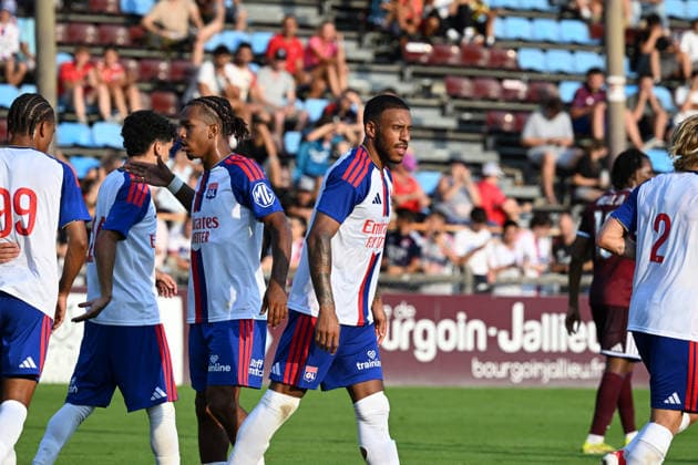 Football : Olympique Lyonnais and Servette FC Geneve - Friendly football match - 15 07 2026 Corentin TOLISSO of Lyon celebrates scoring goal during the Friendly football match between Olympique Lyonnais and Servette FC Geneve at Pierre RAJON Stadium Bourgoin Jallieu on July 15 2026 , France BOURGOIN JALLIEUFrance  Copyright: xMouradxAllilix