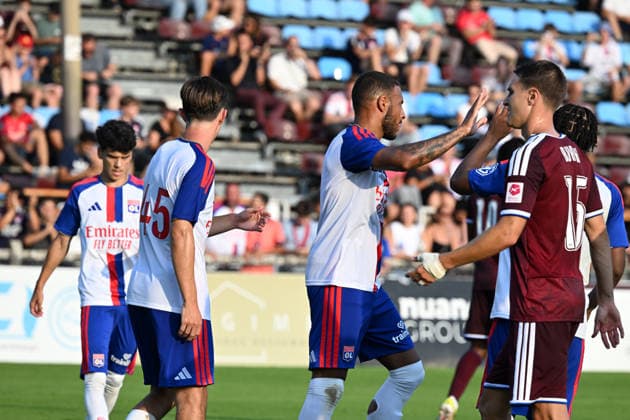Football : Olympique Lyonnais and Servette FC Geneve - Friendly football match - 15 07 2026 Corentin TOLISSO of Lyon celebrates scoring goal during the Friendly football match between Olympique Lyonnais and Servette FC Geneve at Pierre RAJON Stadium Bourgoin Jallieu on July 15 2026 , France BOURGOIN JALLIEUFrance  Copyright: xMouradxAllilix
