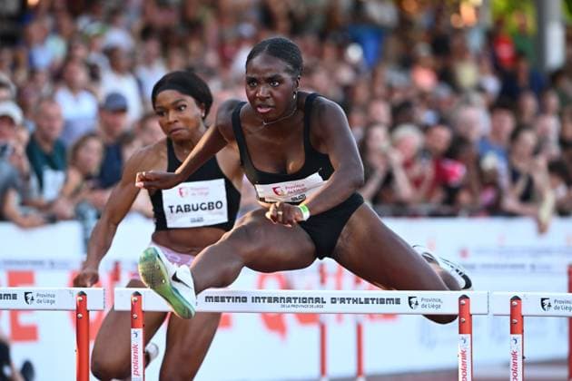 Meeting International Province de Liege 2026 LIEGE, BELGIUM - JULY 15 : NDIJIP NYEMECK Yanla (BEL) 100 Hurdles Women during the 24th edition of the 2026 Province Liege International Athletics Meeting in the Naimette arena in Liege on July 15, 2026 in Liege, Belgium, 15 07 2026 Liege Belgium  Copyright: xVincentxKalutx