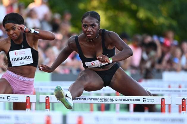 Meeting International Province de Liege 2026 LIEGE, BELGIUM - JULY 15 : NDIJIP NYEMECK Yanla (BEL) 100 Hurdles Women during the 24th edition of the 2026 Province Liege International Athletics Meeting in the Naimette arena in Liege on July 15, 2026 in Liege, Belgium, 15 07 2026 Liege Belgium  Copyright: xVincentxKalutx
