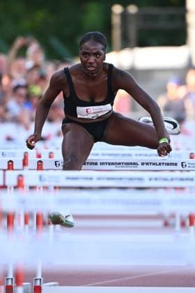 Meeting International Province de Liege 2026 LIEGE, BELGIUM - JULY 15 : NDIJIP NYEMECK Yanla (BEL) 100 Hurdles Women during the 24th edition of the 2026 Province Liege International Athletics Meeting in the Naimette arena in Liege on July 15, 2026 in Liege, Belgium, 15 07 2026 Liege Belgium  Copyright: xVincentxKalutx