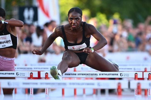 Meeting International Province de Liege 2026 LIEGE, BELGIUM - JULY 15 : NDIJIP NYEMECK Yanla (BEL) 100 Hurdles Women during the 24th edition of the 2026 Province Liege International Athletics Meeting in the Naimette arena in Liege on July 15, 2026 in Liege, Belgium, 15 07 2026 Liege Belgium  Copyright: xVincentxKalutx
