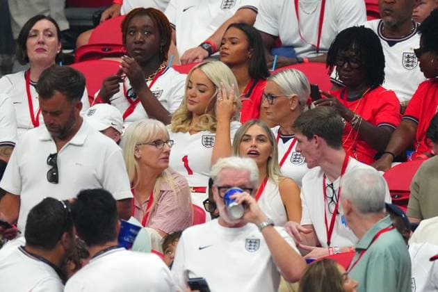 Megan Davison, wife of Jordan Pickford, ahead of kick-off England v Argentina, 2026 FIFA World Cup, WM, Weltmeisterschaft, Fussball Semi Final, Football, Atlanta Stadium, Atlanta, Georgia, USA - 15 Jul 2026Atlanta Atlanta Stadium Georgia (GA) United States of America  Copyright: xJavierxGarcia Shutterstockx 16992264ag