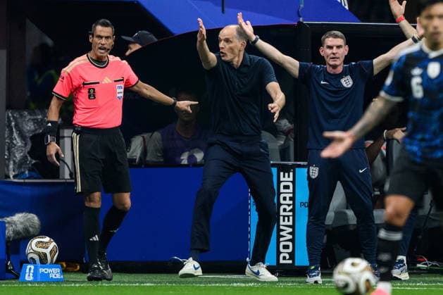 260715 Head coach Thomas Tuchel of England reacts during the FIFA World Cup, WM, Weltmeisterschaft, Fussball 2026 semifinal football match between England and Argentina on July 15, 2026 in Atlanta. Photo: Joel Marklund BILDBYRAN kod JM JM0828 bbeng fotboll football soccer fotball vm fotbolls-vm fotball-vm fotbolls-vm 2026 fifa world cup 2026 semifinal england argentina *** July 15, 2026: England head coach Thomas Tuchel reacts during the 2026 FIFA World Cup soccer semifinal match between England and Argentina on July 15, 2026 in Atlanta. Photo by Joel Marklund, BILDBYRAN. Code: JM JM0828 bbeng soccer football soccer World Cup soccer World Cup 2026 FIFA World Cup 2026 semifinal England Argentina  Copyright: JOELxMARKLUND BB260715JM030