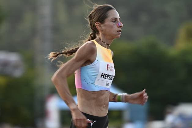 Belgian Chloe Herbiet pictured in action during the 2026 edition of the Meeting International d Athletisme de la Province de Liege athletics event in Liege, Wednesday 15 July 2026. ERICxLALMAND  x181200413x