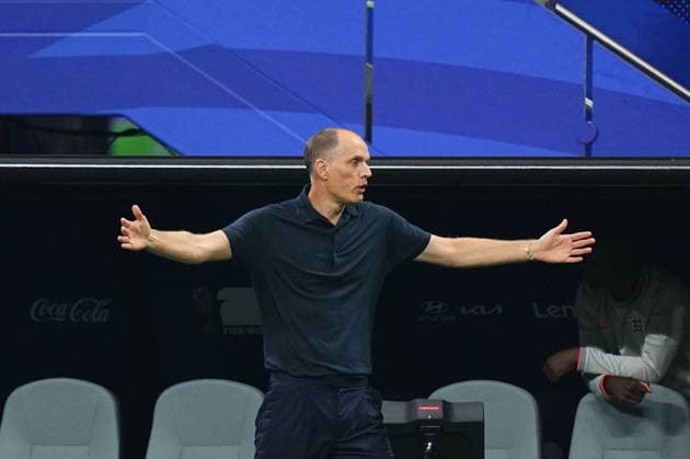 England v Argentina - FIFA World Cup, WM, Weltmeisterschaft, Fussball 2026 - Semi Finals ATLANTA, USA - JULY 15: England head coach Thomas Tuchel reacts during the 2026 FIFA World Cup semi-final match between England and Argentina at Mercedes-Benz Stadium (Atlanta Stadium) in Atlanta, Georgia, United States on July 15, 2026. Evrim Aydin Anadolu Georgia United States. Editorial use only. Please get in touch for any other usage.  Copyright: x2026xAnadoluxEvrimxAydinx