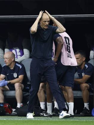 ATLANTA - England manager Thomas Tuchel dejected during the 2026 FIFA World Cup, WM, Weltmeisterschaft, Fussball semi-final match between England and Argentina at the Atlanta Stadium on July 15, 2026, in Atlanta, Georgia, United States. MAURICE VAN STEEN ANP FIFA World Cup 2026 - semi final 2026 xVIxANPxSportx xMauricexvanxSteenxIVx 563602580 originalFilename: 563602580.jpg