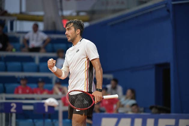 IPA86712497 - Roman, A. Burruchaga (ARG) during the ATP, Tennis Herren - Plava Laguna Croatia Open in Umag - Cobolli vs. Burruchaga, international tennis match in Umag, Croatia, July 15, 2026  Copyright: xMarcoxTodaro IPAxSportx xx 86712497