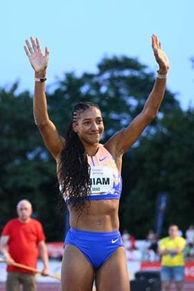Meeting International Province de Liege 2026 LIEGE, BELGIUM - JULY 15 : THIAM Nafissatou (BEL) Long Jump Women during the 24th edition of the 2026 Province Liege International Athletics Meeting in the Naimette arena in Liege on July 15, 2026 in Liege, Belgium, 15 07 2026 Liege Belgium  Copyright: xVincentxKalutx