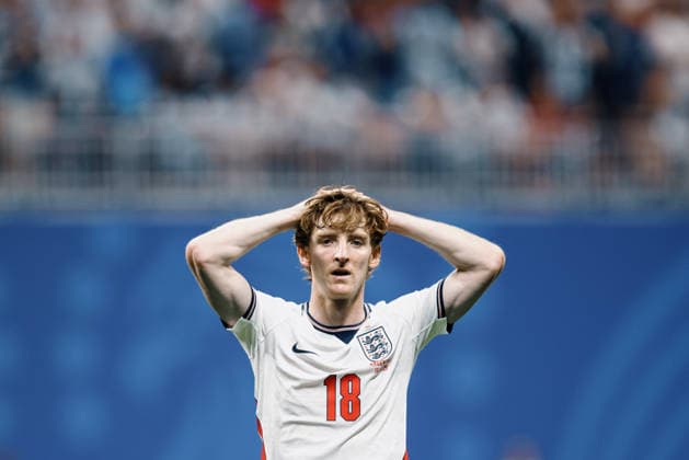 England vs Argentina ATLANTA, GE - 15.07.2026: ENGLAND VS ARGENTINA - England& 39;s Gordon Anthony laments a missed opportunity during the England vs. Argentina match in the 2026 World Cup semi-final, held at the Mercedes-Benz Stadium in Atlanta, United States. (Photo: Marcelo Machado de Melo Fotoarena) x2985151x  MarceloxMachadoxdexMelo