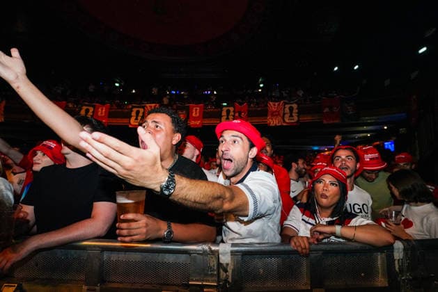 Fans watch England v Argentina at the O2 Forum, Kentish Town, London, 15 July 2026 Emotions are high with the England fans as they react to the highs and lows of the first half as they watch a live broadcast of the FIFA World Cup, WM, Weltmeisterschaft, Fussball Semi-Final between England and Argentina at the O2 Forum in Kentish Town, in London, Britain, 15 July 2026., Credit:JAMES COOK Avalon  Copyright: xJAMESxCOOKx xAvalonx 1116738331