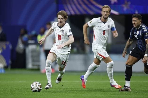 ATLANTA - Anthony Gordon of England and Harry Kane of England during the 2026 FIFA World Cup, WM, Weltmeisterschaft, Fussball semi-final match between England and Argentina at the Atlanta Stadium on July 15, 2026, in Atlanta, Georgia, United States. MAURICE VAN STEEN ANP FIFA World Cup 2026 - semi final 2026 xVIxANPxSportx xMauricexvanxSteenxIVx 563605692 originalFilename: 563605692.jpg