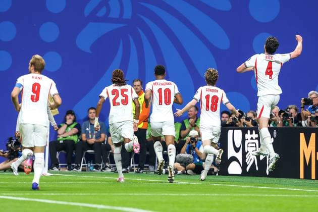 RECORD DATE NOT STATED FIFA World Cup, WM, Weltmeisterschaft, Fussball 2026 - Semifinal - England v Argentina Anthony Gordon player of England celebrates his goal during the FIFA World Cup semifinal match between England and Argentina, at Atlanta Stadium, in Georgia, United States, on Wednesday, July 15, 2026.(Foto: Vanessa Carvalho Brazil Photo Press IMAGO) Sports Copyright: xVanessaxCarvalhox
