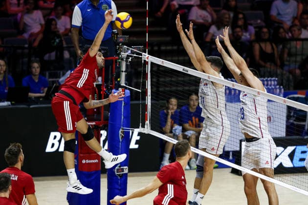 Serbia v Turkiye - Men s Volleyball Nations League BELGRADE, SERBIA - JULY 15: Players compete during the Men s Volleyball Nations League match between Serbia and Turkiye in Belgrade, Serbia on July 15, 2026. Filip Stevanovic Anadolu Belgrade Serbia. Editorial use only. Please get in touch for any other usage.  Copyright: x2026xAnadoluxFilipxStevanovicx