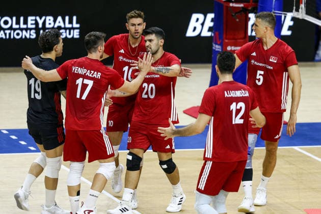 Serbia v Turkiye - Men s Volleyball Nations League BELGRADE, SERBIA - JULY 15: Players compete during the Men s Volleyball Nations League match between Serbia and Turkiye in Belgrade, Serbia on July 15, 2026. Filip Stevanovic Anadolu Belgrade Serbia. Editorial use only. Please get in touch for any other usage.  Copyright: x2026xAnadoluxFilipxStevanovicx