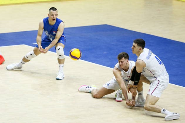Serbia v Turkiye - Men s Volleyball Nations League BELGRADE, SERBIA - JULY 15: Players compete during the Men s Volleyball Nations League match between Serbia and Turkiye in Belgrade, Serbia on July 15, 2026. Filip Stevanovic Anadolu Belgrade Serbia. Editorial use only. Please get in touch for any other usage.  Copyright: x2026xAnadoluxFilipxStevanovicx