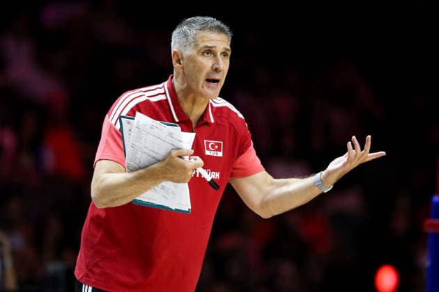 Serbia v Turkiye - Men s Volleyball Nations League BELGRADE, SERBIA - JULY 15: Slobodan Kovac of Turkiye reacts during the Men s Volleyball Nations League match between Serbia and Turkiye in Belgrade, Serbia on July 15, 2026. Filip Stevanovic Anadolu Belgrade Serbia. Editorial use only. Please get in touch for any other usage.  Copyright: x2026xAnadoluxFilipxStevanovicx