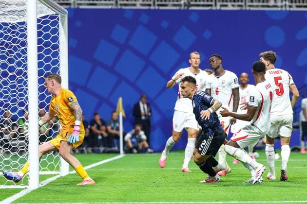 RECORD DATE NOT STATED FIFA World Cup, WM, Weltmeisterschaft, Fussball 2026 - Semifinal - England v Argentina Lautaro Martinez player of Argentina celebrates his goal during the FIFA World Cup semifinal match between England and Argentina, at Atlanta Stadium, in Georgia, United States, on Wednesday, July 15, 2026.(Foto: William Volcov Brazil Photo Press IMAGO) Sports Atlanta GA United States Copyright: xWILLIAMxVOLCOVx