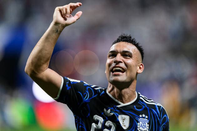 260715 Lautaro Martinez of Argentina celebrates after the FIFA World Cup, WM, Weltmeisterschaft, Fussball 2026 semifinal football match between England and Argentina on July 15, 2026 in Atlanta. Photo: Joel Marklund BILDBYRAN kod JM JM0828 bbeng fotboll football soccer fotball vm fotbolls-vm fotball-vm fotbolls-vm 2026 fifa world cup 2026 semifinal england argentina jubel *** July 15, 2026: Lautaro Martinez of Argentina celebrates after the 2026 FIFA World Cup soccer semifinal match between England and Argentina on July 15, 2026 in Atlanta. Photo by Joel Marklund, BILDBYRAN. Code: JM JM0828 bbeng soccer football soccer World Cup soccer World Cup 2026 FIFA World Cup 2026 semifinal England Argentina celebration  Copyright: JOELxMARKLUND BB260715JM124
