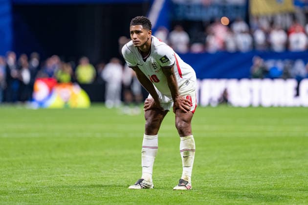 Jude Bellingham of England gestures after the match between England and Argentina in the semi-final of the 2026 FIFA World Cup, WM, Weltmeisterschaft, Fussball held at Mercedes-Benz Stadium in Atlanta, Georgia, United States. Richard Callis Fotoarena (Richard Callis SPP)  Copyright: xRichardxCallisx xSPPx spp-en-RiCa-2985315