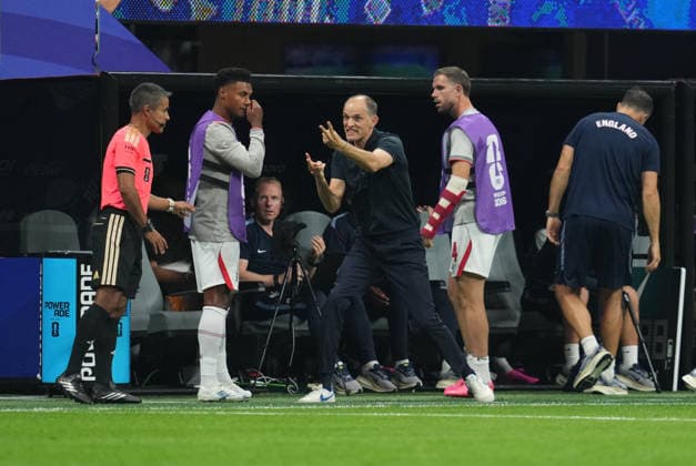 Thomas Tuchel (England) during England and Argentina, Semi final FIFA World Cup, WM, Weltmeisterschaft, Fussball 2026, Atlanta Stadium, Atlanta, USA on July 15, 2026. Thor Wegner DeFodi Images. (Photo by DeFodi Images) - *** Thomas Tuchel in England during the England vs. Argentina semifinal of the 2026 FIFA World Cup at Atlanta Stadium, Atlanta, USA, on July 15, 2026. Photo by Thor Wegner, DeFodi Images