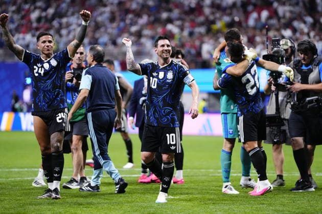 England v Argentina - FIFA World Cup, WM, Weltmeisterschaft, Fussball 2026 - Semi Finals ATLANTA, GEORGIA - JULY 15: Lionel Messi of Argentina celebrates the victory after winning the 2026 FIFA World Cup semifinal match between England and Argentina at Atlanta Stadium in Atlanta, Georgia, United States, on July 15, 2026. Jose Hernandez Anadolu Georgia United States. Editorial use only. Please get in touch for any other usage.  Copyright: x2026xAnadoluxJosexHernandezx