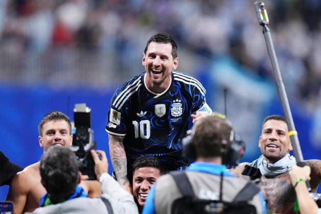 England v Argentina: Semi Final - FIFA World Cup, WM, Weltmeisterschaft, Fussball 2026 Lionel Messi of Argentina celebrates the victory during the FIFA World Cup 2026 Semi Final match between England and Argentina at Atlanta Stadium on July 15, 2026 in Atlanta, Georgia. Atlanta GA United States  Copyright: xJosexBretonx originalFilename:bretonhernandez-englandv260715_npuuu.jpg