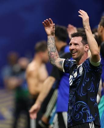 US Soccer World Cup England - Argentina 9206241 15.07.2026 Argentina™s Lionel Messi celebrates the team s victory in the FIFA World Cup, WM, Weltmeisterschaft, Fussball 2026 semi-final soccer match between England and Argentina at the Atlanta Stadium in Atlanta, Georgia, the United States. Nafis Sirazetdinov Sputnik Atlanta Georgia USA  Copyright: xNafisxSirazetdinovx