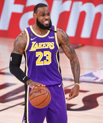 USA BASKETBALL NBA, Basketball Herren, USA PLAYOFFS Denver Nuggets at Los Angeles Lakers epa08700326 Los Angeles Lakers forward LeBron James in action during the second half of the NBA basketball Western Conference finals playoff game five between the Denver Nuggets and the Los Angeles Lakers at the ESPN Wide World of Sports Complex in Kissimmee, Florida, USA, 26 September 2020. Kissimmee United States  Copyright: xERIKxS.xLESSERx