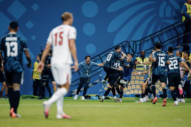 England vs Argentina ATLANTA, GE - 15.07.2026: ENGLAND VS ARGENTINA - Enzo Fernandez of Argentina celebrates after scoring a goal during the match between England and Argentina, valid for the semi-final of the 2026 World Cup, held at the Mercedes-Benz Stadium in Atlanta, United States. (Photo: Marcelo Machado de Melo Fotoarena) x2985553x  MarceloxMachadoxdexMelo