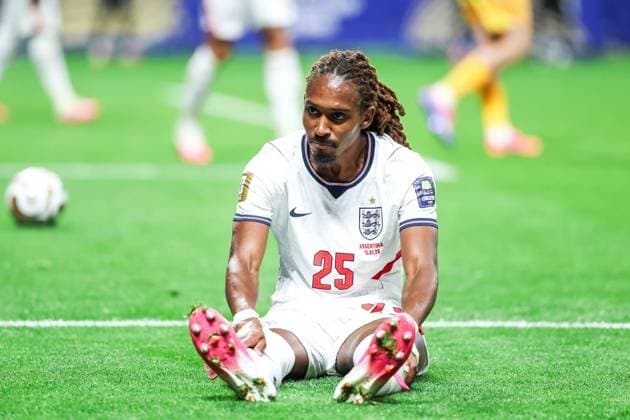 RECORD DATE NOT STATED FIFA World Cup, WM, Weltmeisterschaft, Fussball 2026 - Semifinal - England v Argentina Djed Spence player of England during the FIFA World Cup semifinal match between England and Argentina, at Atlanta Stadium, in Georgia, United States, on Wednesday, July 15, 2026.(Foto: William Volcov Brazil Photo Press IMAGO) Sports Atlanta GA United States Copyright: xWILLIAMxVOLCOVx