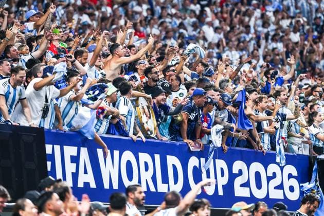 RECORD DATE NOT STATED FIFA World Cup, WM, Weltmeisterschaft, Fussball 2026 - Semifinal - England v Argentina Argentina fans during the FIFA World Cup semifinal match between England and Argentina, at Atlanta Stadium, in Georgia, United States, on Wednesday, July 15, 2026.(Foto: William Volcov Brazil Photo Press IMAGO) Sports Atlanta GA United States Copyright: xWILLIAMxVOLCOVx
