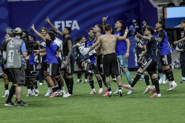 RECORD DATE NOT STATED Argentina and England duel for a spot in the 2026 World Cup final. Atlanta (USA), 07 15 2026 Football World Cup 2026 Argentina vs England Action in the match between Argentina and England, who face each other in the semi-final of the FIFA World Cup, WM, Weltmeisterschaft, Fussball 2026, at Atlanta Stadium, in Atlanta, this Wednesday (15) of July 2026.(Foto: Pedro Paulo Diaz Thenews2 imago images) SPO  Copyright: xPedroxPauloxDiazx