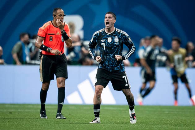 FOOTBALL : Argentina vs England Demi-finale de la Coupe du Monde de la FIFA 2026. Mercedes-Benz Stadium, Atlanta, Georgia, Etats-Unis. 15 07 2026. Rodrigo De Paul 7 (Argentine)  Copyright: xx